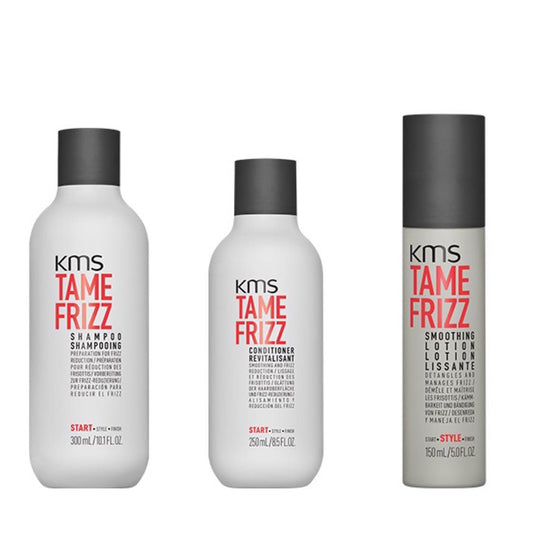 KMS Trio Pack - Tame Frizz Shampoo & Conditioner + Smoothing Lotion