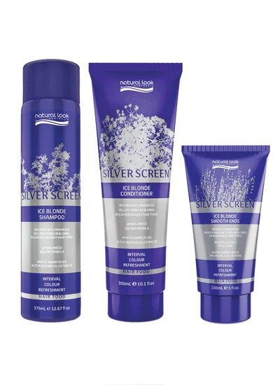 Natural Look Trio Pack - Silver Screen Ice Blonde Shampoo & Conditioner + Ice Blonde Smooth Ends